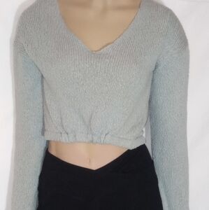 Forever 21 light blue cropped sweater